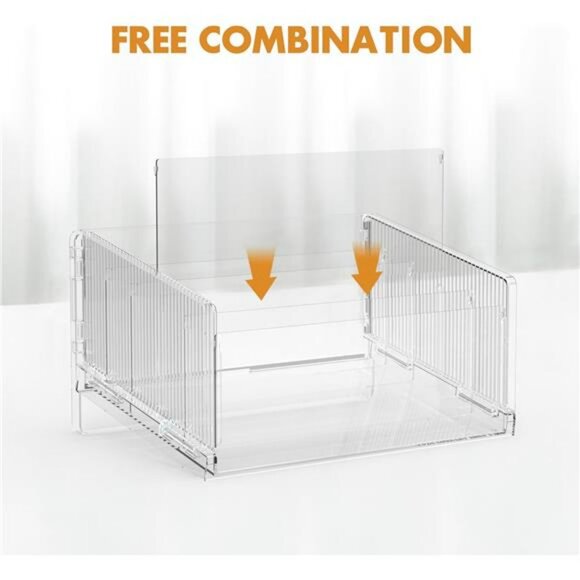 Acrylic file sorter desk organizer 5 section letter tray mail paper holder - Picture 4 of 7